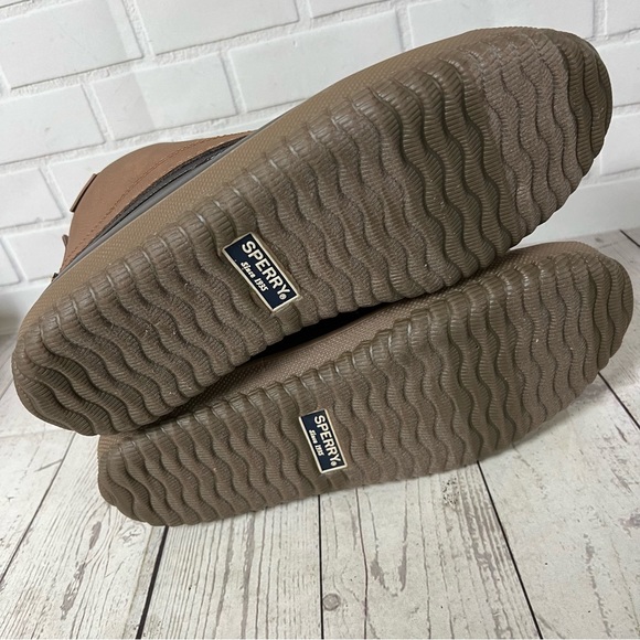 SPERRY BREAKWATER LEATHER DUCK BOOT - MEN\'S SIZE 9 NEW - BROWN FLEECE WATERPROOF